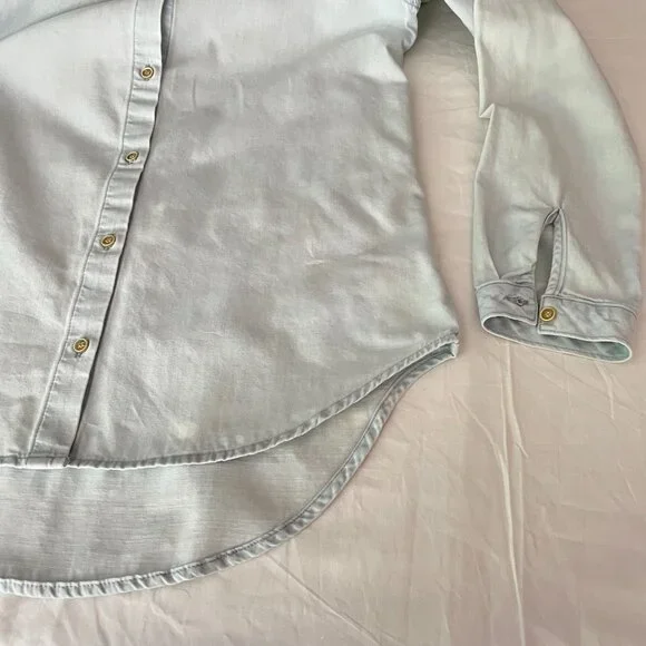 DRIFTWOOD Light Washed Embroidered Back Demin Shirt Size M - Picture 10 of 14